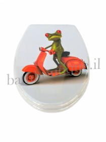 מושב אסלה מעוצב צפרדע על אופנוע
