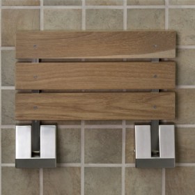 כסא מתקפל יוקרתי למקלחת מעץ דגם אלפא צבע ונגה