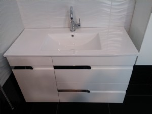 ארון אמבט אפוקסי לבן דגם SUB 100 + ארון שרות