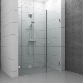 מקלחון חזית יוקרתי, קבוע + 2 דלתות דגם מדריד 7003