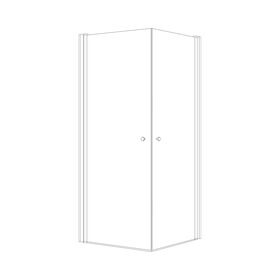 מקלחון פינתי שתי כנפיים ,פרופיל כרום ,זכוכית שקופה מידה 66-92 סיימ