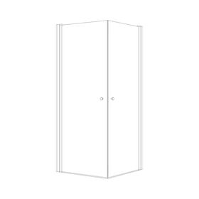 מקלחון פינתי שתי כנפיים ,פרופיל שחור,זכוכית אפורה מידה 66-92 סיימ