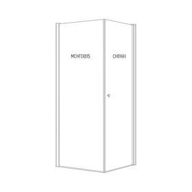 מקלחון פינתי אסימטרי פרופיל כרום זכוכית פסים חלבי מידה 66-97 סיימ