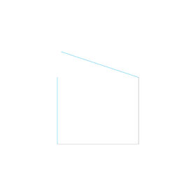 מקלחון פינתי אסימטרי פרופיל כרום זכוכית פסים חלבי מידה 66-97 סיימ