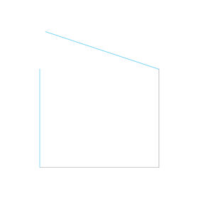 מקלחון פינתי אסימטרי פרופיל שחור זכוכית גלינה מידה 66-97 סיימ