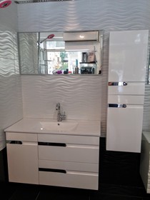 ארון אמבט אפוקסי לבן דגם SUB 100 + ארון שרות